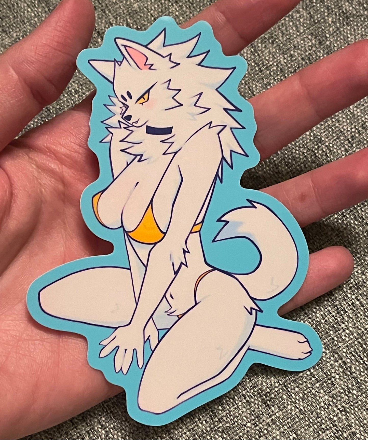 Wolf Wife Pinup Sticker - Preorder